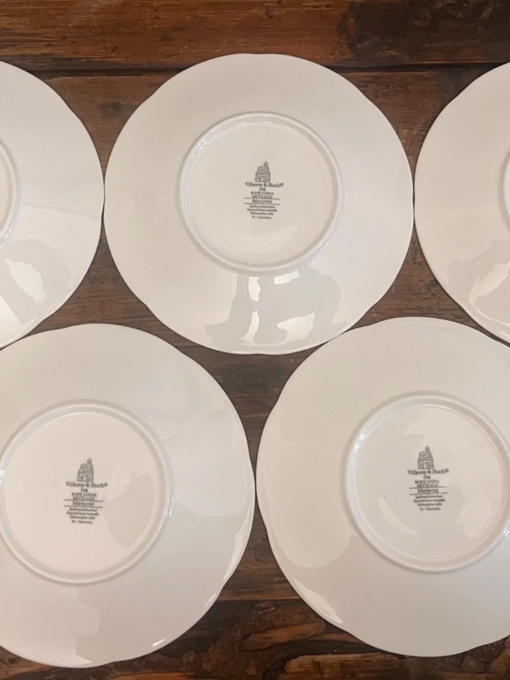 Villeroy & Boch Mariposa Bone China Cups and Saucers Set of 5 / Floral China